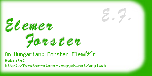 elemer forster business card